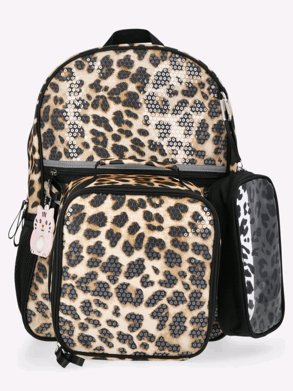 Wonder Nation Leopard Print 17" Backpack, Lunch Tote and Pouch Set,3-Piece